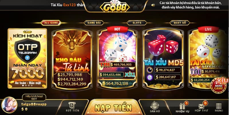 Những ưu điểm nổi bật khi chơi game tại Go88